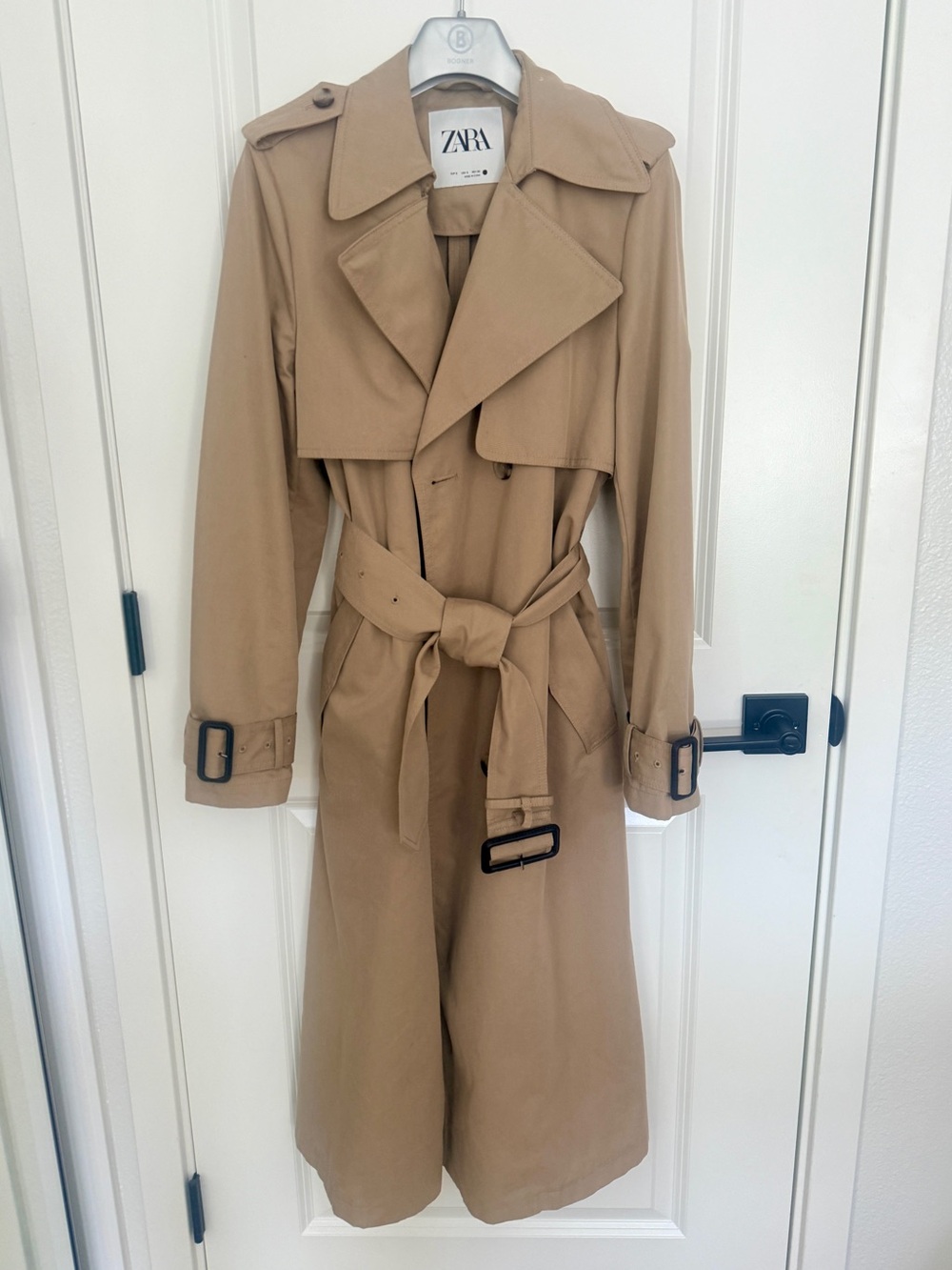 ZARA Women's Classic Khaki Trench Coat Small